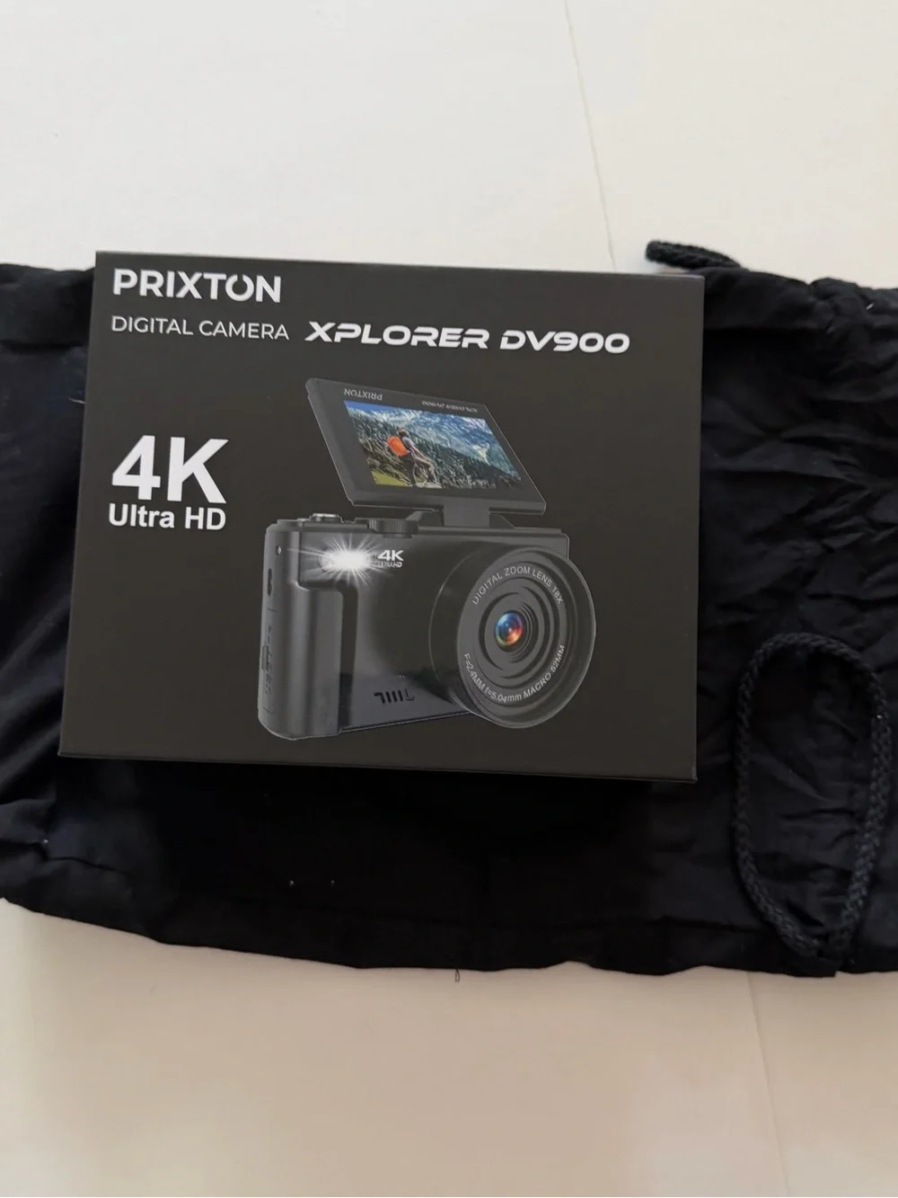 4K Ultra HD Black Digital Camera with Flip Screen